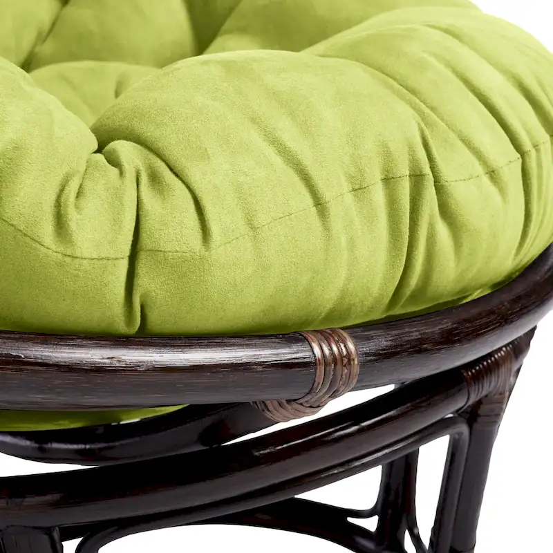 Bali 42-inch Rattan Papasan Chair with Microsuede Cushion