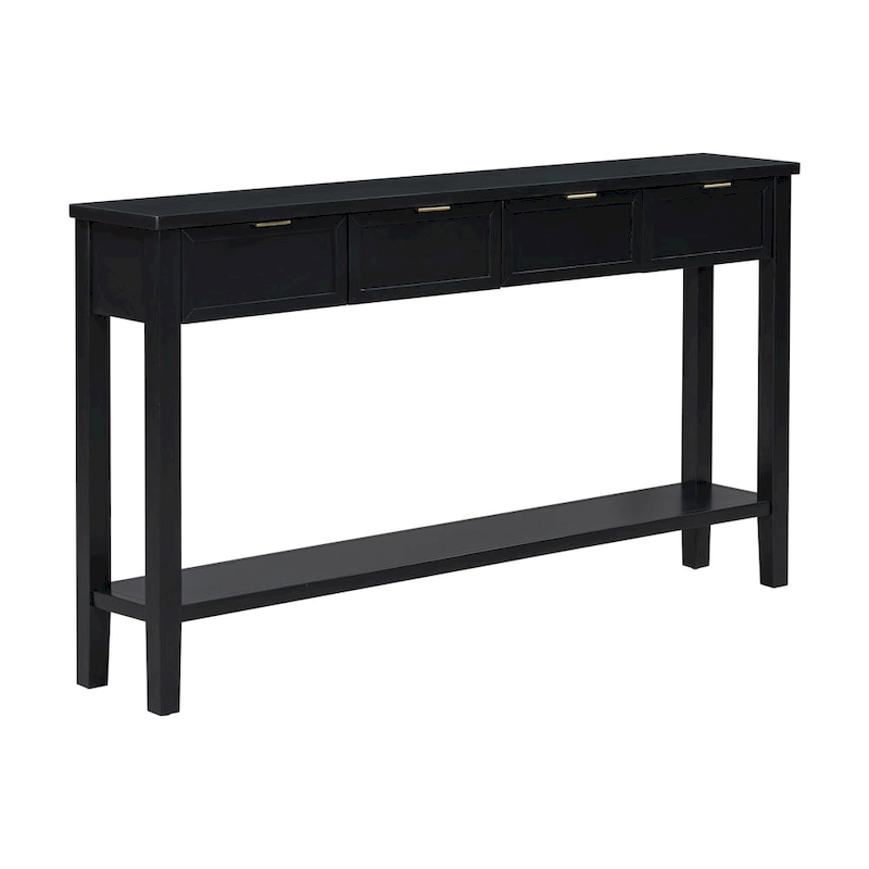 High-Quality Entryway Console Table with 4 Spacious Drawers & 1 Bottom Shelf