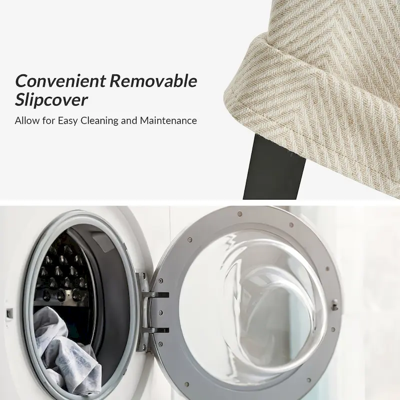 Alethea Upholstered Slipcover Arm Dining Chair with Soild Wood Legs by HULALA HOME