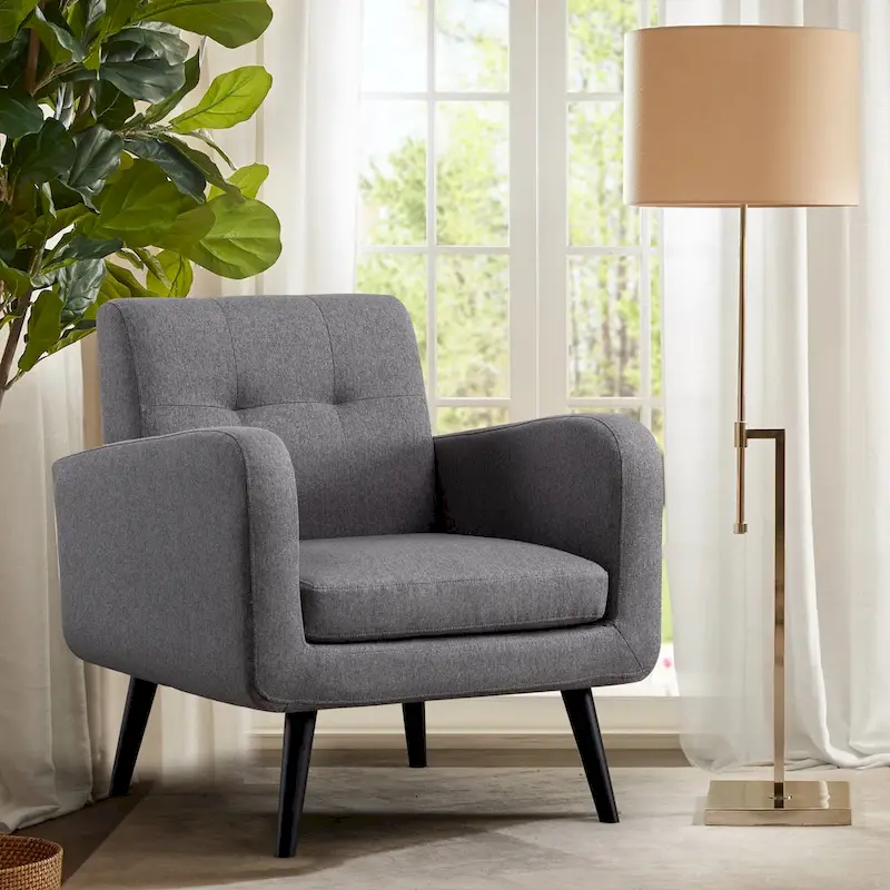 Mid Century Fabric Modern Accent Chair Armchair