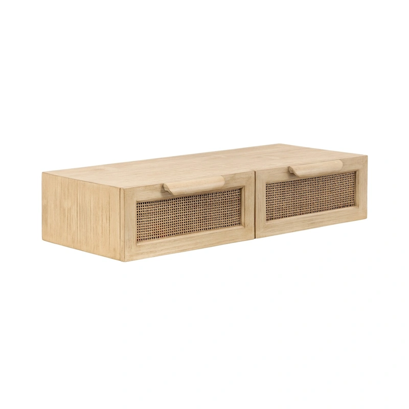 Kate and Laurel Ori Floating Console Rattan - 28x13x6