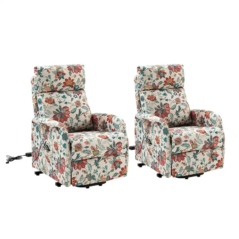 Elisa Power Remote Lift Assist Recliner Set Of 2 with Metal Base
