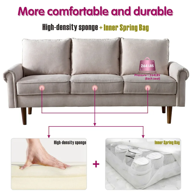 OVIOS Upholstered Mid-century Sofa