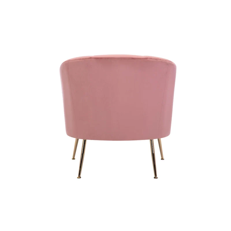 Tufted Velvet Accent Chair with Chrome Legs