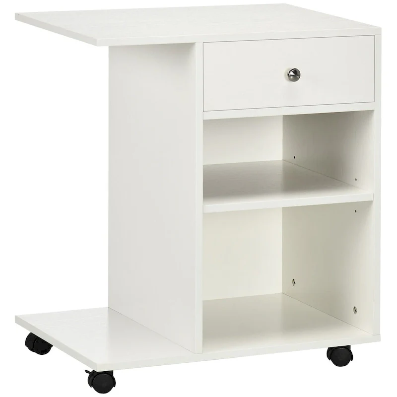 Rolling File Cabinet Cart,Mobile Printer Stand with Adjustable Shelf,Drawer and CPU Stand
