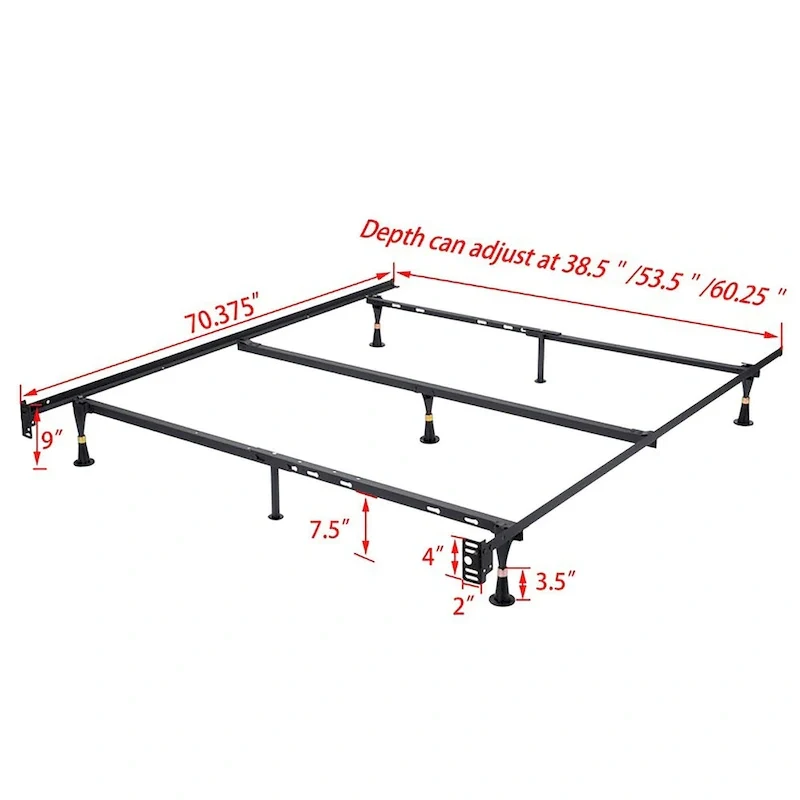 Twin/Full/Queen Metal Bed Frame (Glide Legs)