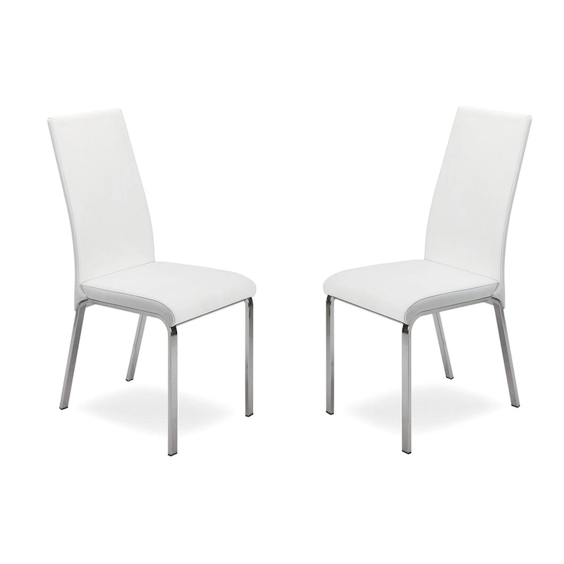 Casabianca Home Loto Set of 2 Dining Chair in Taupe Top Grain Leather