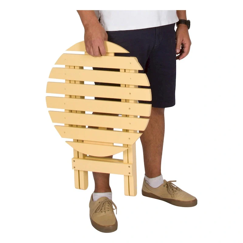 Remedy 19 Assembled Cedar Wood Round Collapsible Folding Table