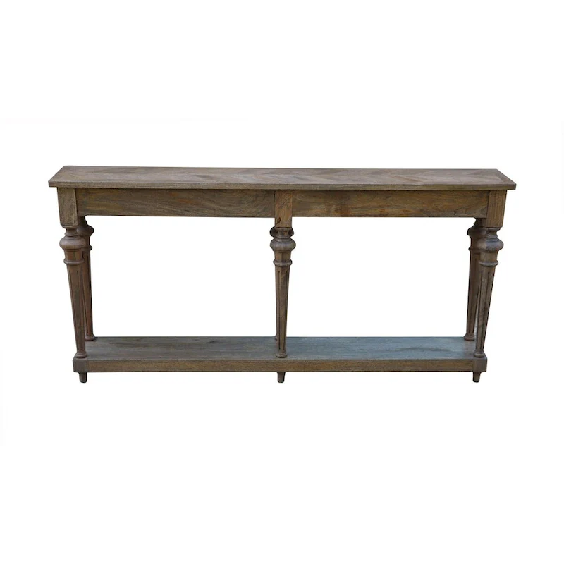 72-inch Traditional Turned Leg Console Table, Mango Hardwood