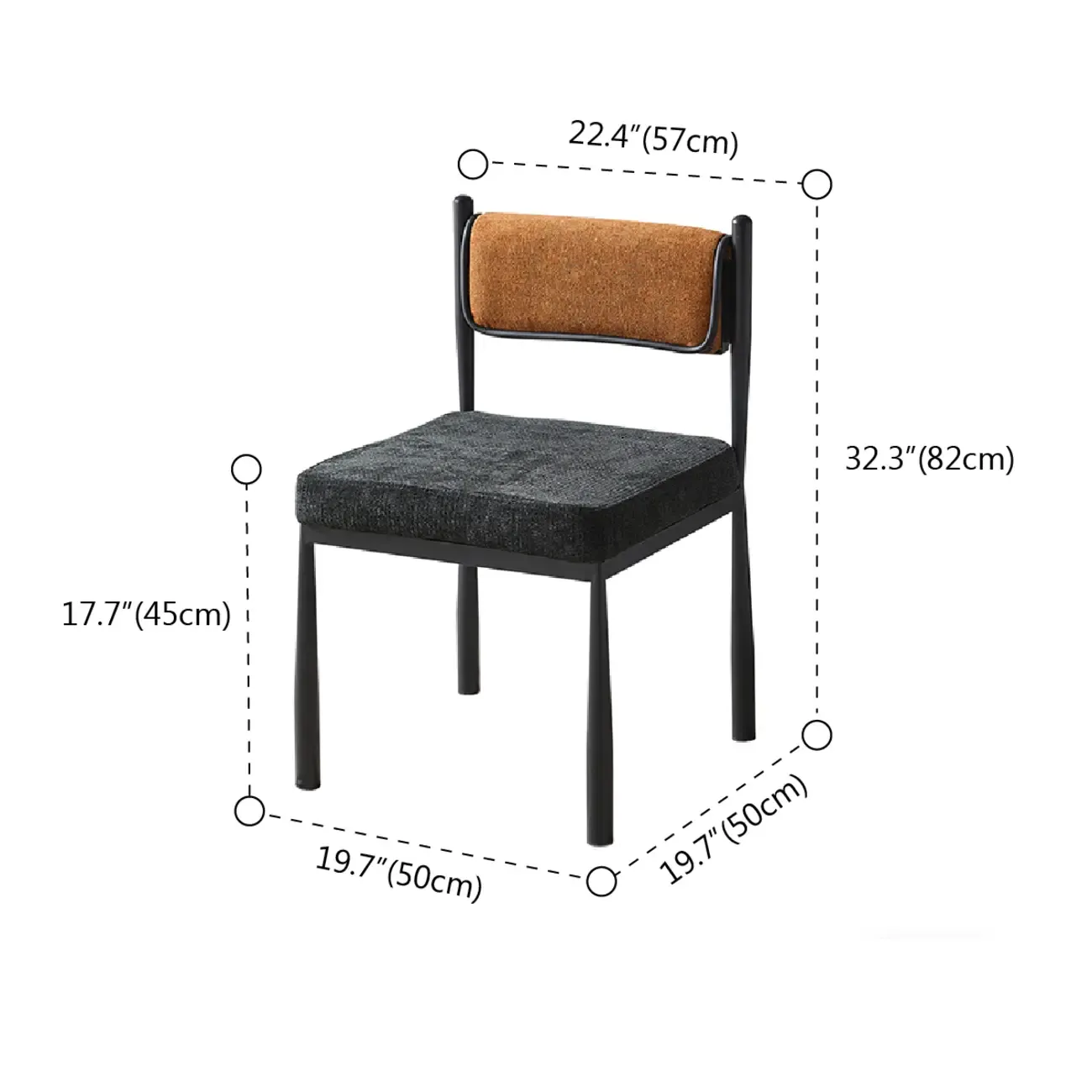 Mid-Century Modern Linen Upholstered Dining Chair