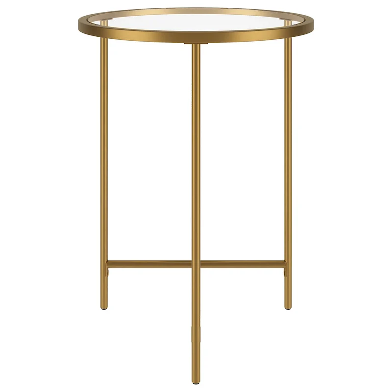 Berenson 18 Wide Round Side Table with Glass Top