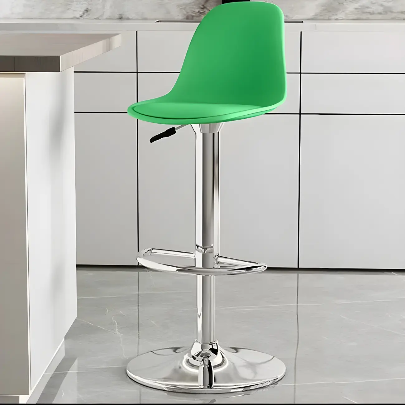 Modern Swivel Cushioned Acrylic Bar Stools with Backs