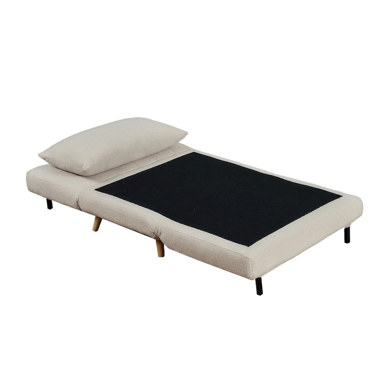 Foldable Sleep Chair with Hideaway Legs and Backrest Pillow - 75.5D x 41W x 30H