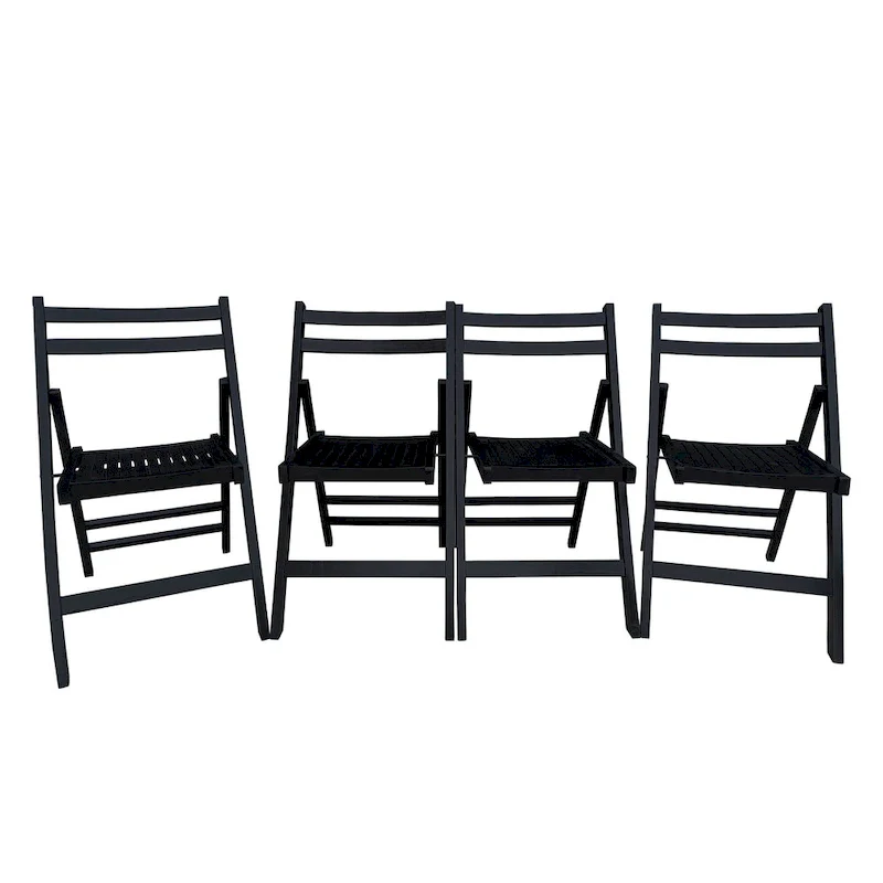 Furniture Slatted Wood Folding Special Event Chair,Set of 4