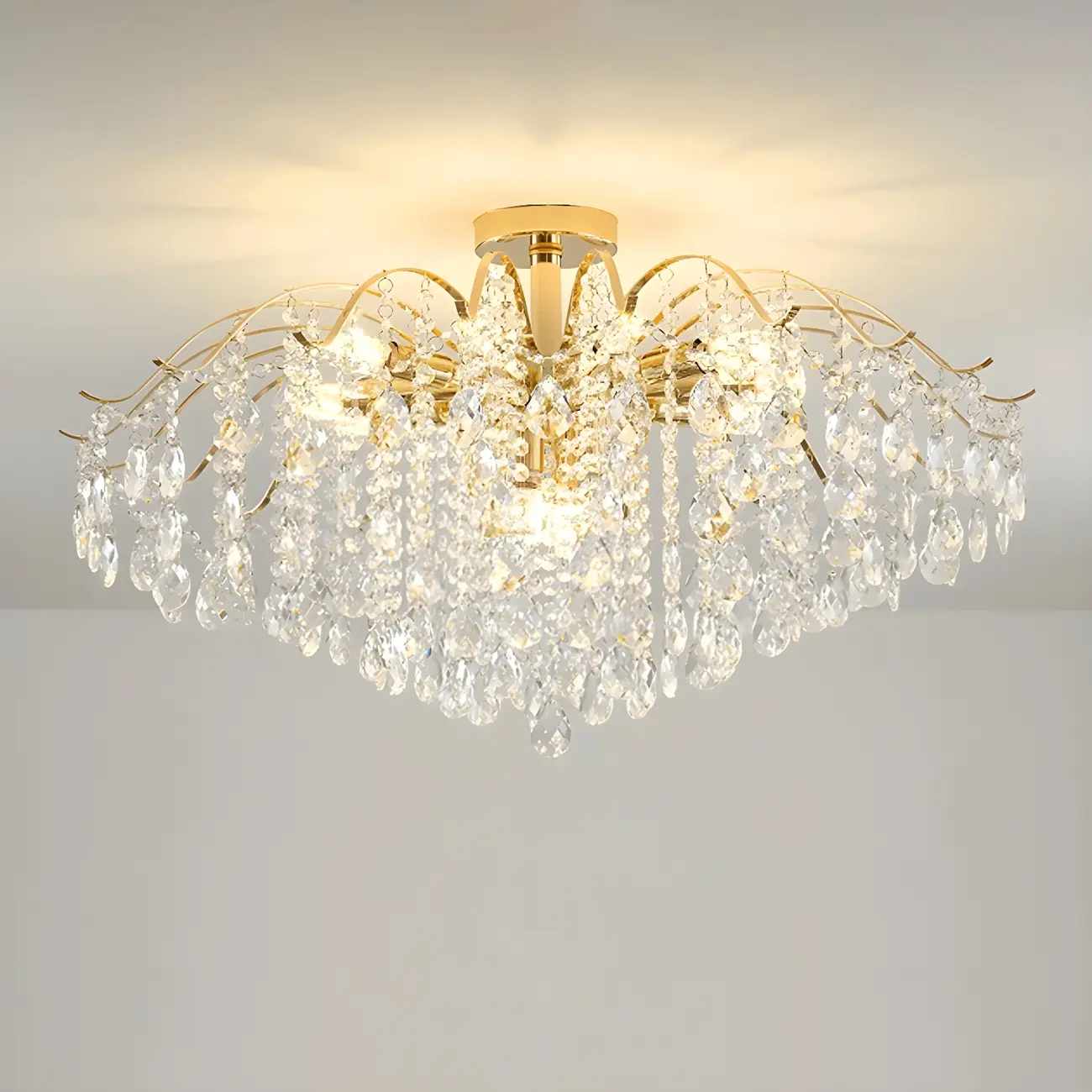 Dining Room Multi-Light Crystal Water Drop Chandelier