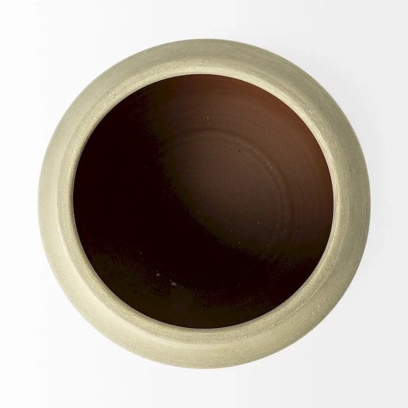 Blue White and Sand Coastal Ceramic Vase