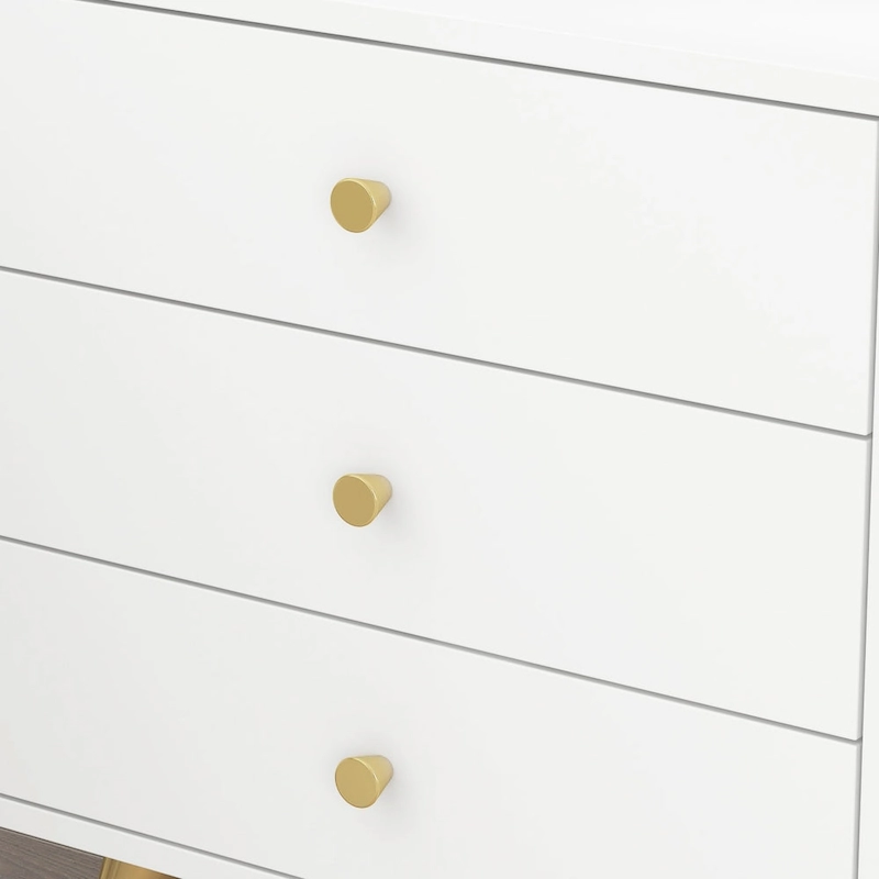 21.2 Tall End Table Sofa Coffee Nightstand in White Metal Leg