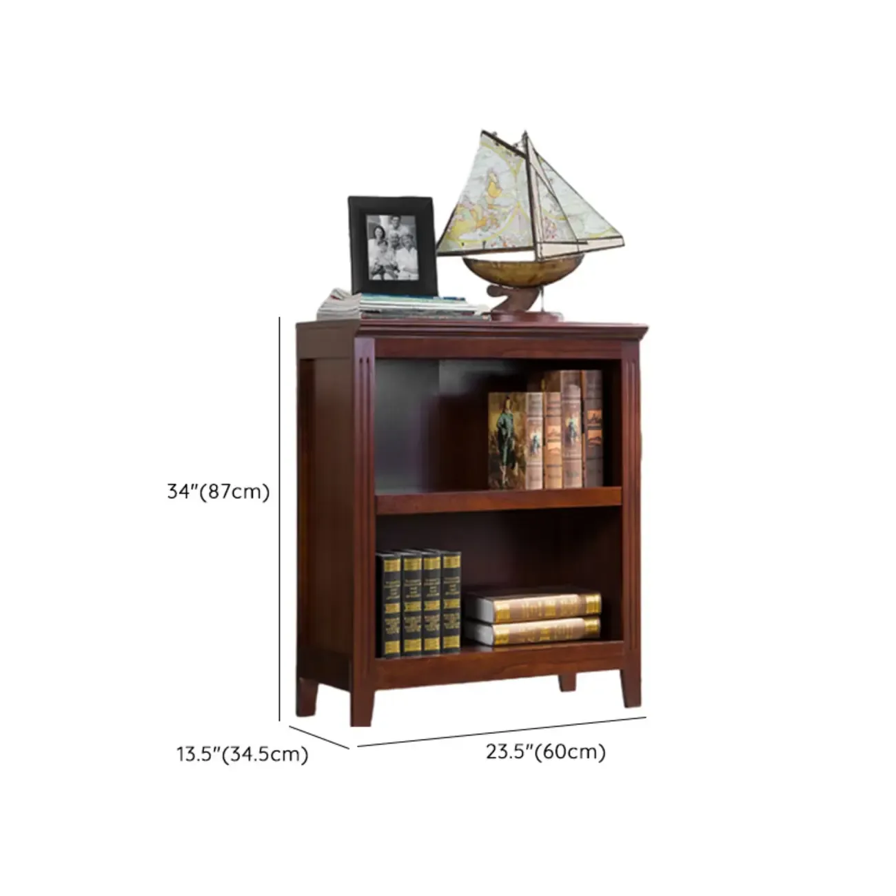 Classic Birch Wood 5-Tier Vertical Barrister Bookcase