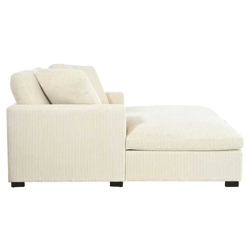 Beige 53.5  Chaise Lounge Chair