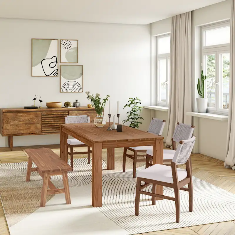 75-inch Rectangular Dining Table Square Legs