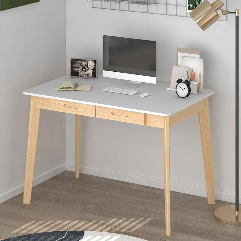 Wood Desk - 39.4W, Multi-Functional, Rounded Corners, Optional Drawers, Easy Assembly