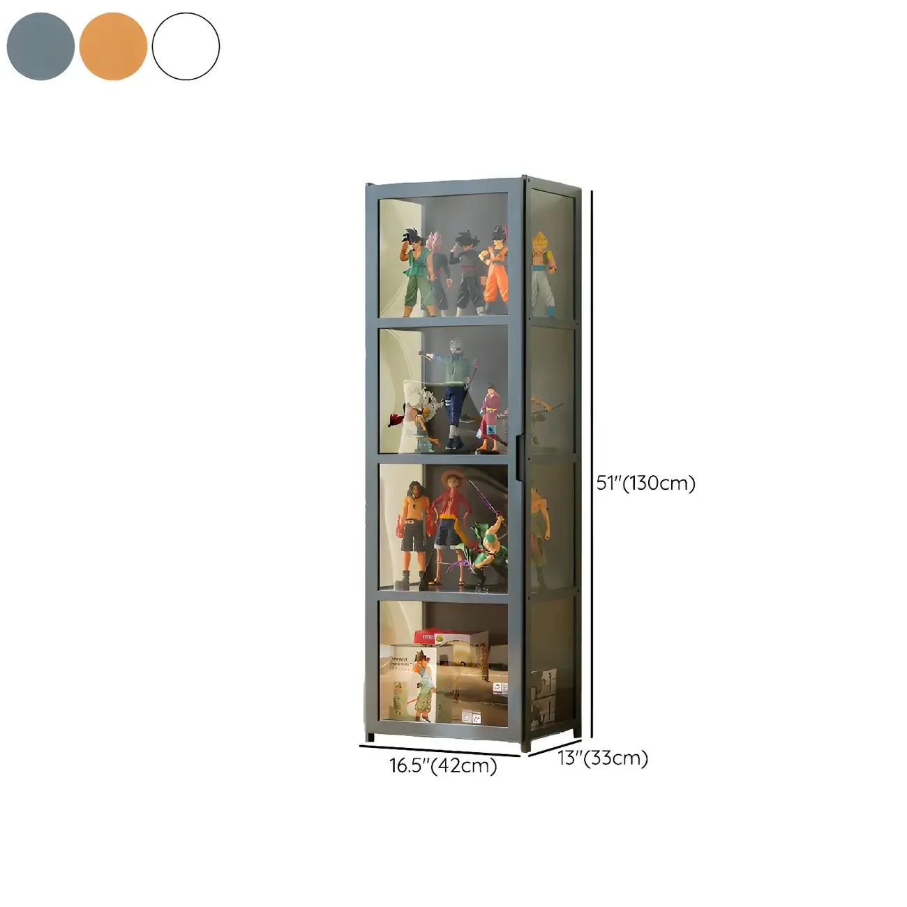 Modern Natural Bamboo Acrylic Standard  Display Cabinet