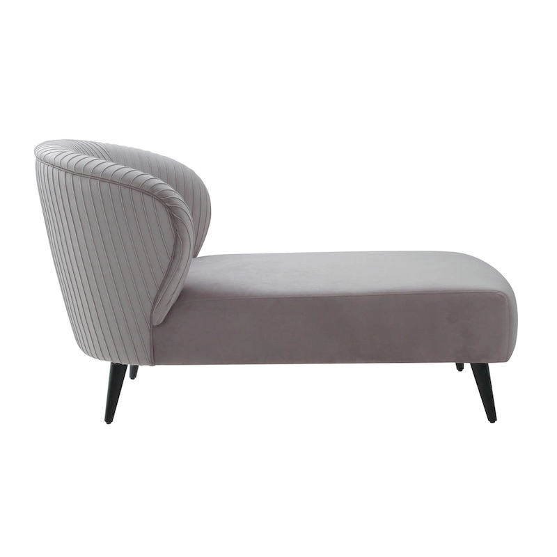 Maliah Pleated Velvet Upholstered Chaise
