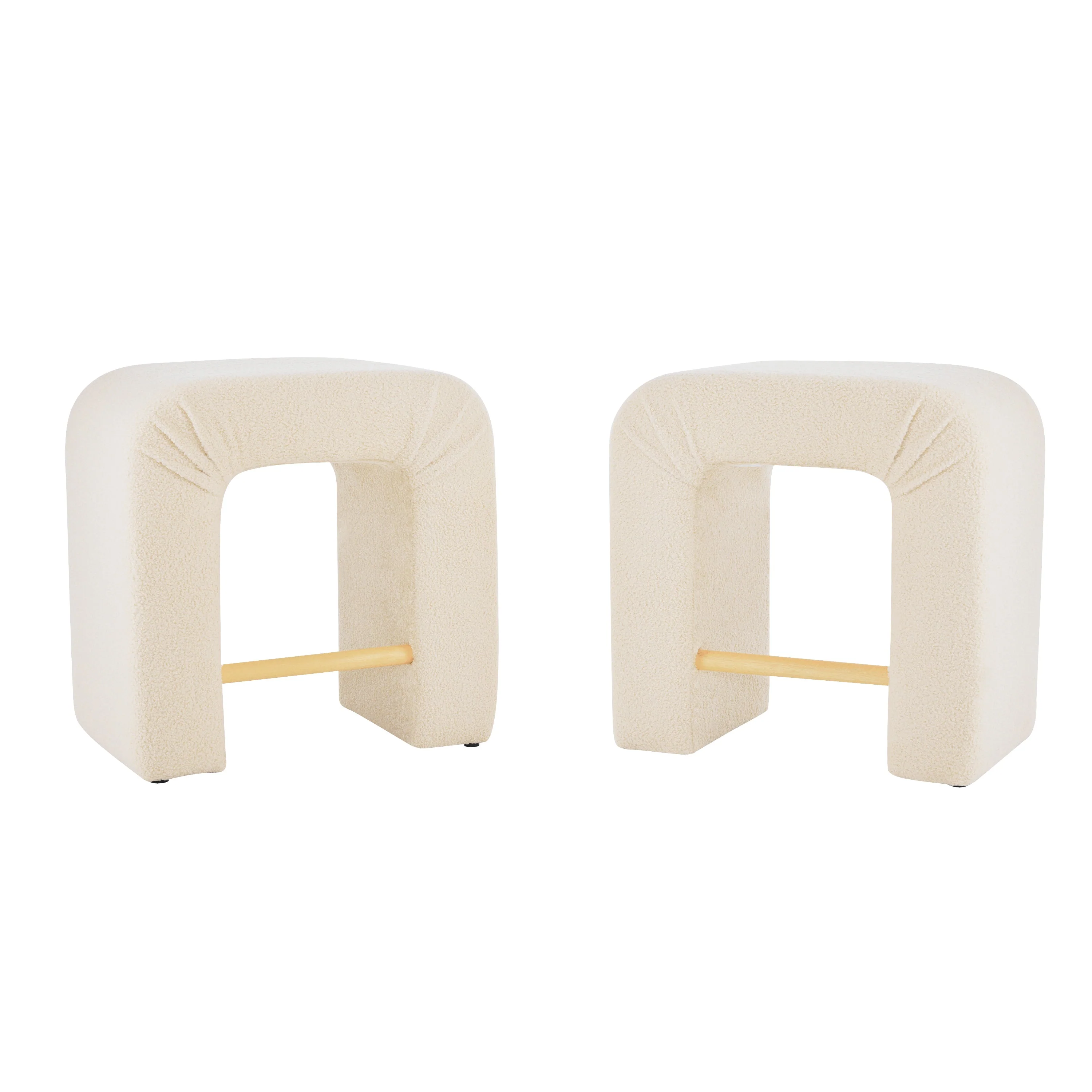 Set of 2 Modern Inverted U-Shape Bar Stools