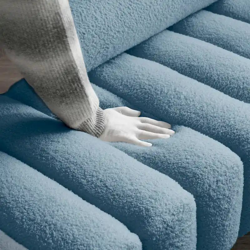 White Sherpa Upholstered Bench with Adjustable Backrest