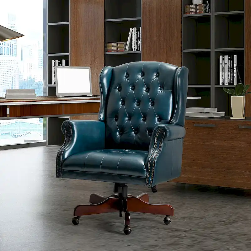Maximiliano Modern Swivel Executive Chair with Tufted Back by HULALA HOME
