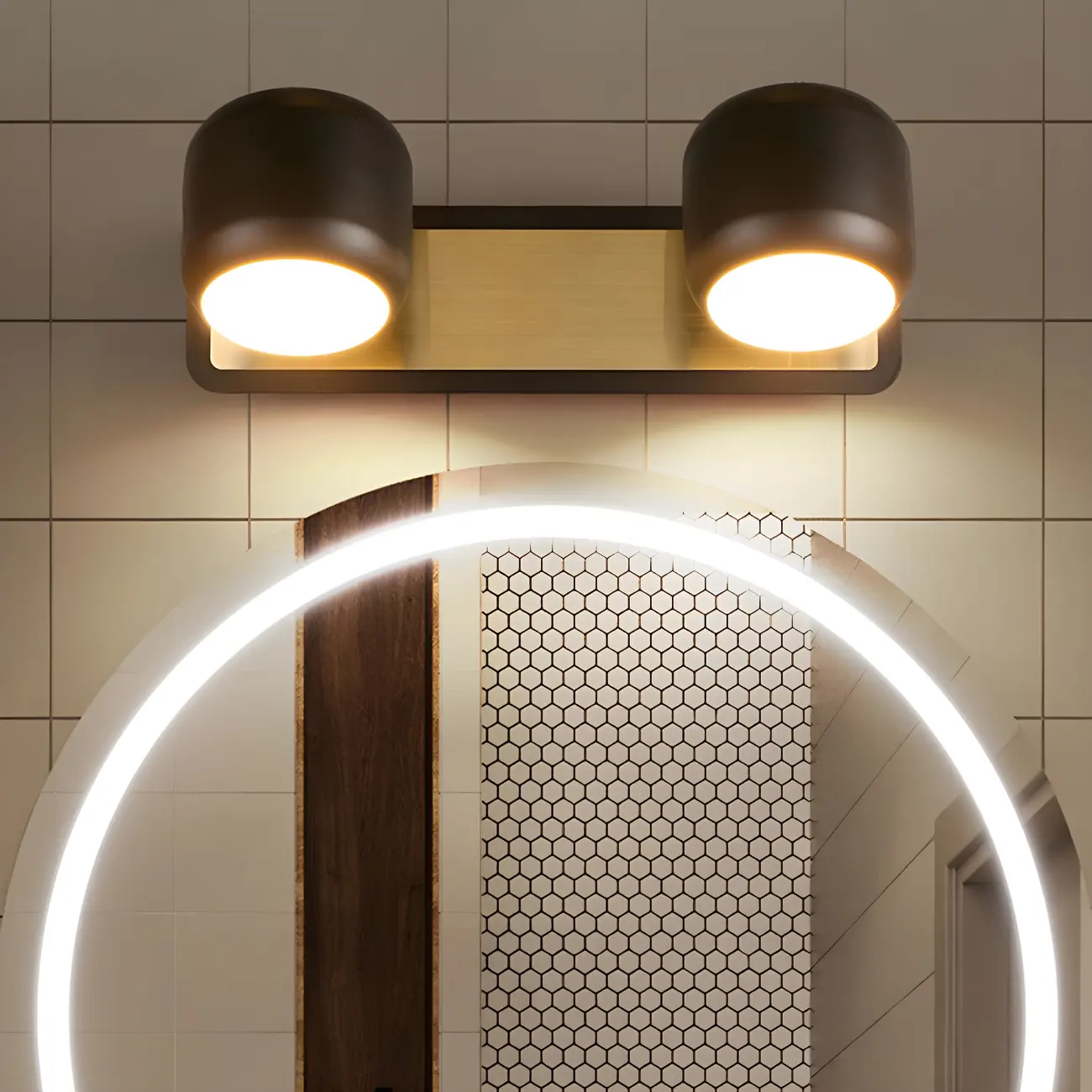 Modern Aluminum Cylinder Warm LED Bathroom Vanity Light