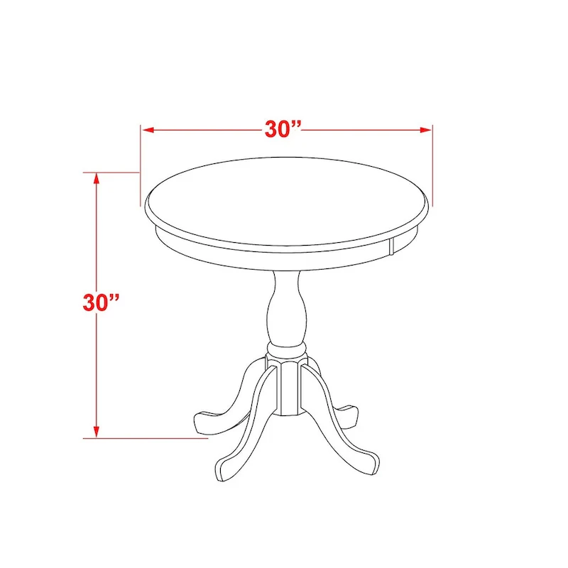 East West Furniture 3 Piece Dining Table Set Contains a Round Dining Room Table and 2 Kitchen Chairs, Oak (Seat Options)