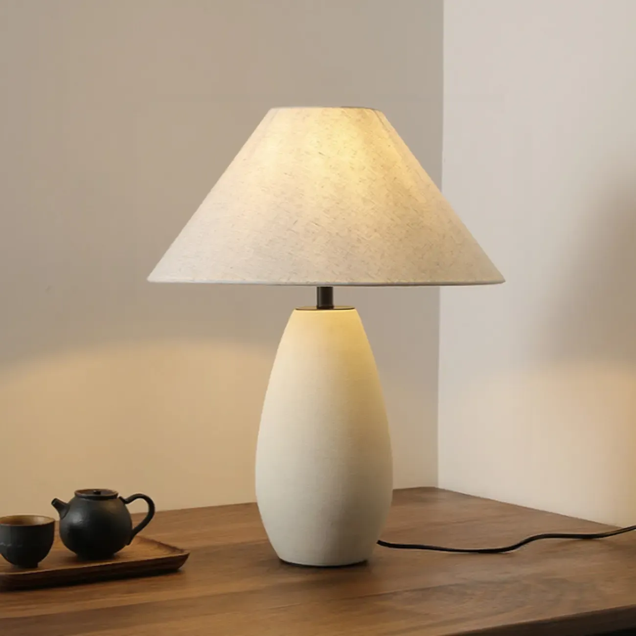 Elegant Ceramic Table Lamp with Fabric Shade
