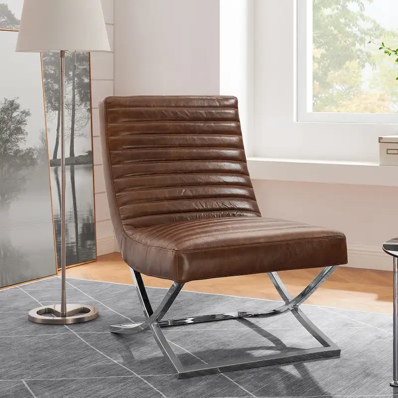Art Leon Retro Armless Leather Chair