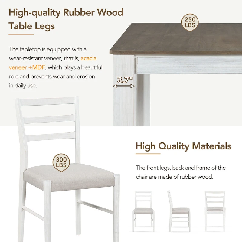 Nestfair 7-Piece Wooden Dining Table Set with 6 Chairs and 2 Drawers