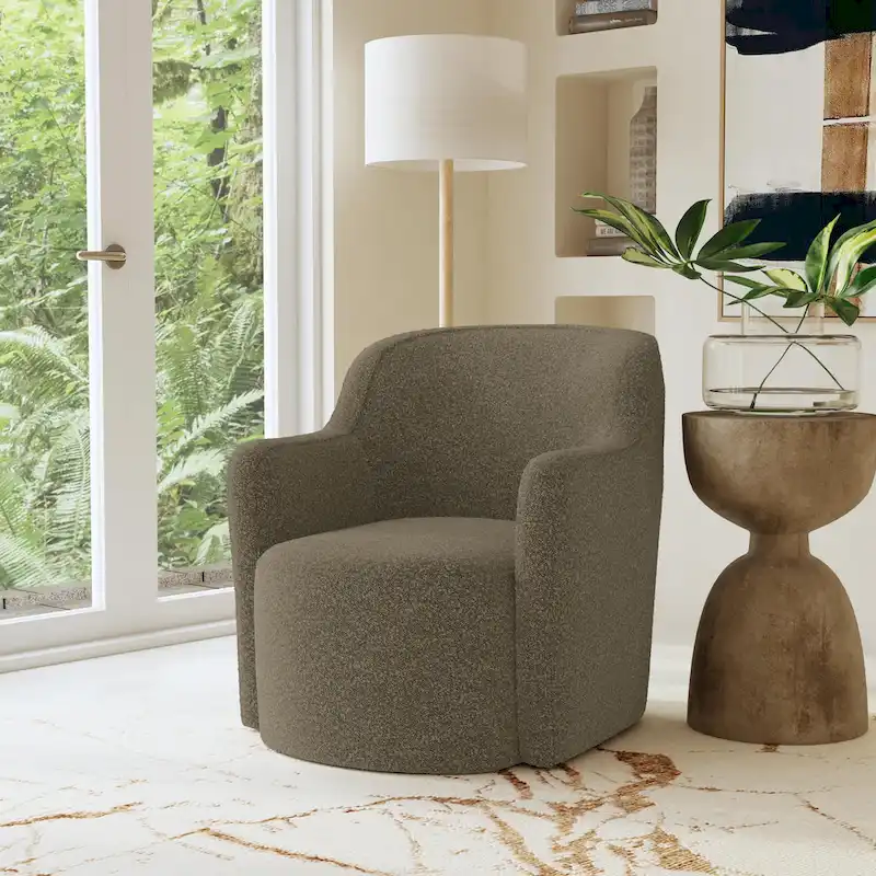 HomePop Upholstered Swivel Accent Chair
