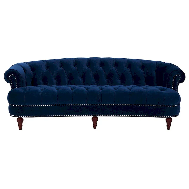 La Rosa 84 Mid-Century Modern Velvet Upholstered Chesterfield Tufted Sofa