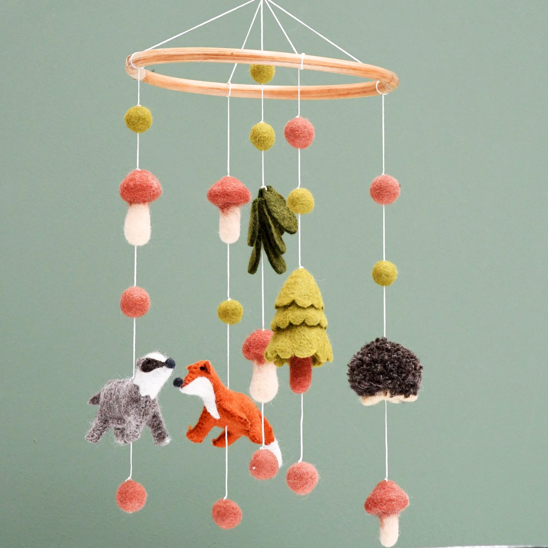 Tara Treasures Nursery Cot Mobile Natural Woodlands