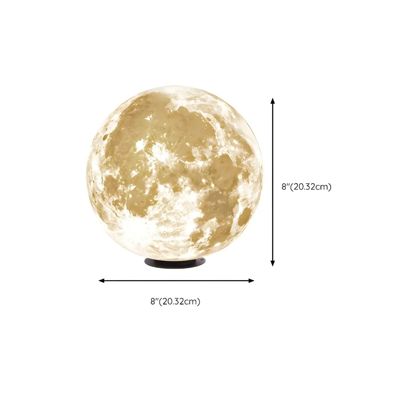 White Resin Moon-Shaped Post Cap Light