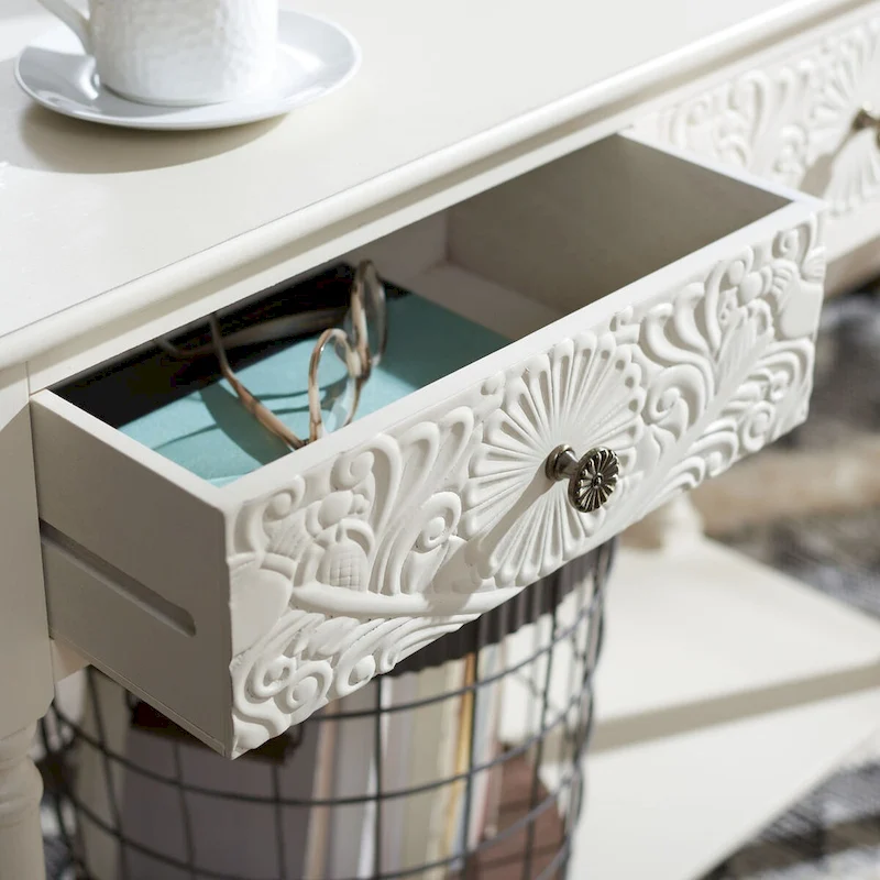 SAFAVIEH Leonia 2-Drawer Console Table - 35.5  W x 13  L x 29.5  H - 36Wx13Dx30H