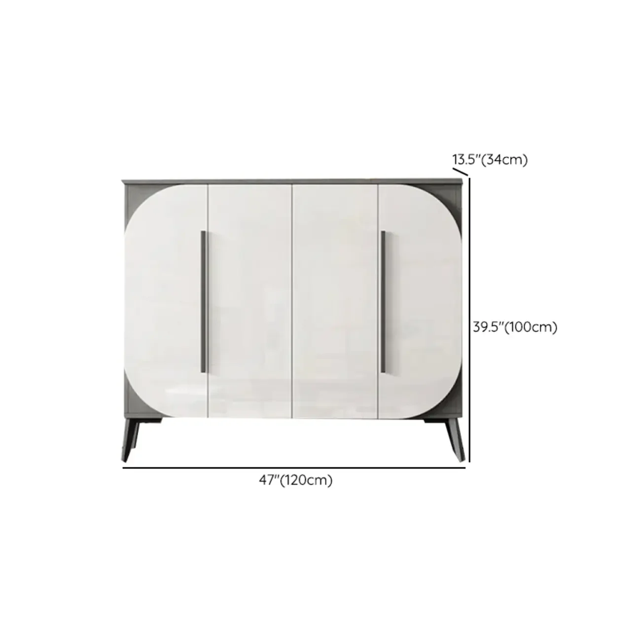 Trendy Gray-White Wooden Shoe Cabinet with Display Top