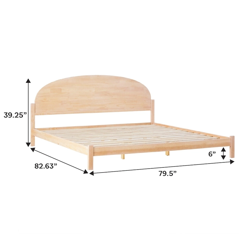 Middlebrook Designs Arched Headboard Solid Pine King Bed