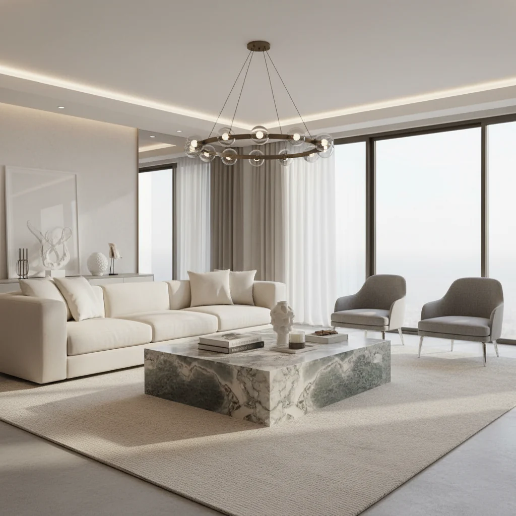 Genuine Marble Block Coffee Table - Blue Galaxy Marble