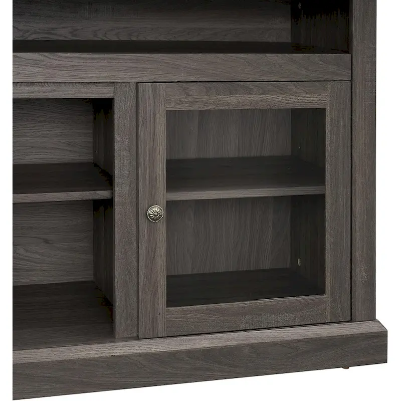 Contemporary TV Media Stand,  Entertainment Console, Up to 65 TV, Open & Closed Storage Space