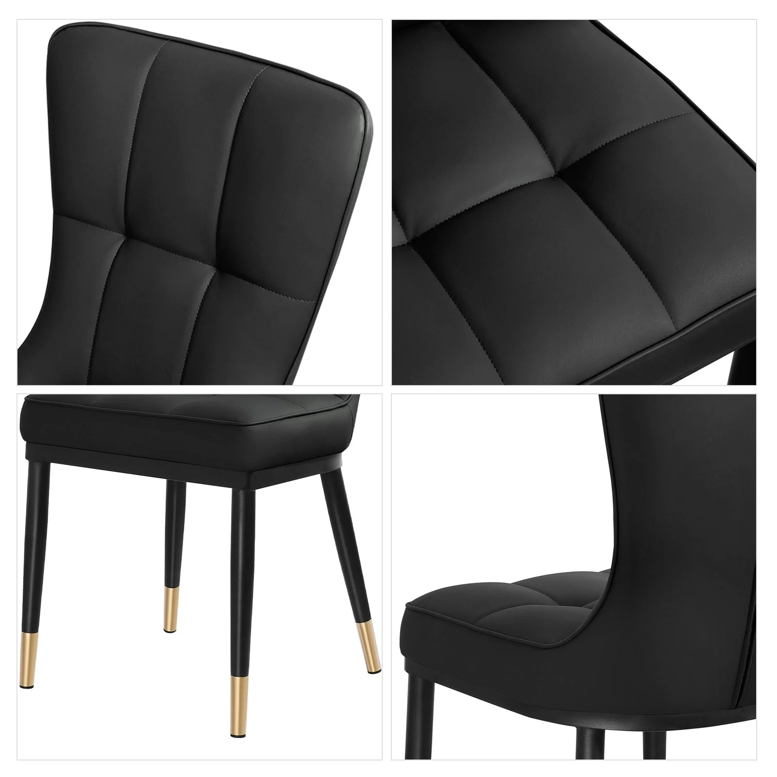 Faux Leather Upholstered Dining Chairs Set of 2/4