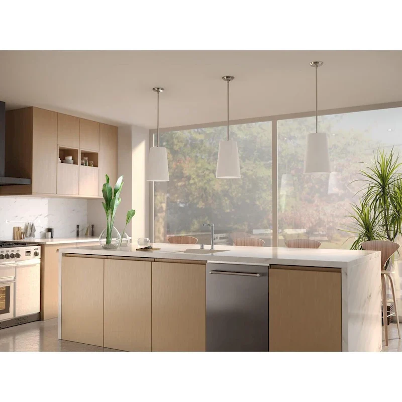 Clarion Collection One-Light Polished Nickel Etched White Transitional Pendant - 10.5 in x 10.5 in x 15.87 in