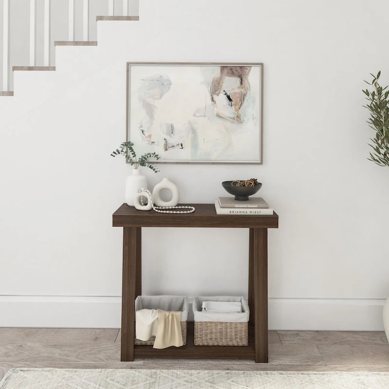 Plank and Beam Classic Console Table with Shelf - 36