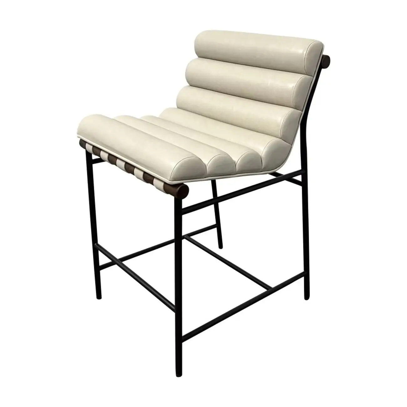 Modern Upholstered Counter Stool with Metal Frame