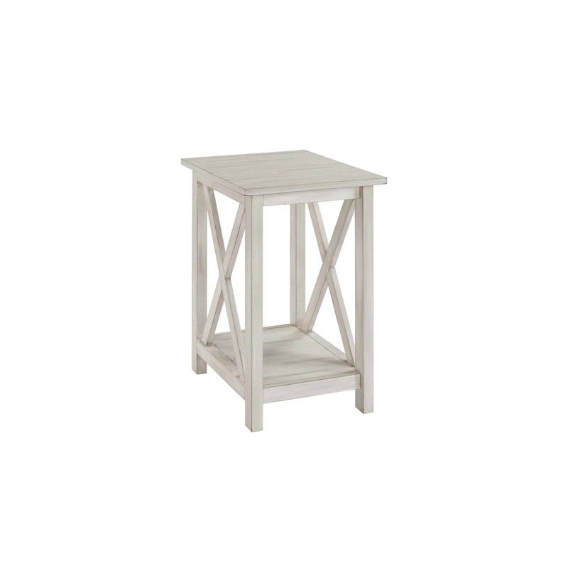 Jamestown Antique White Wood Side Table