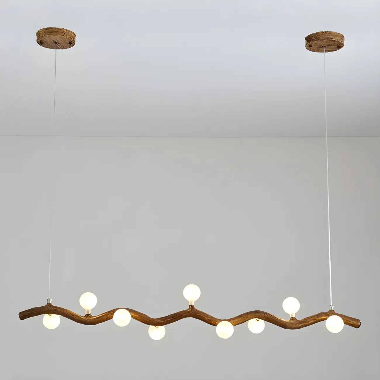 Modern Brown Glass Linear Island Pendant Light